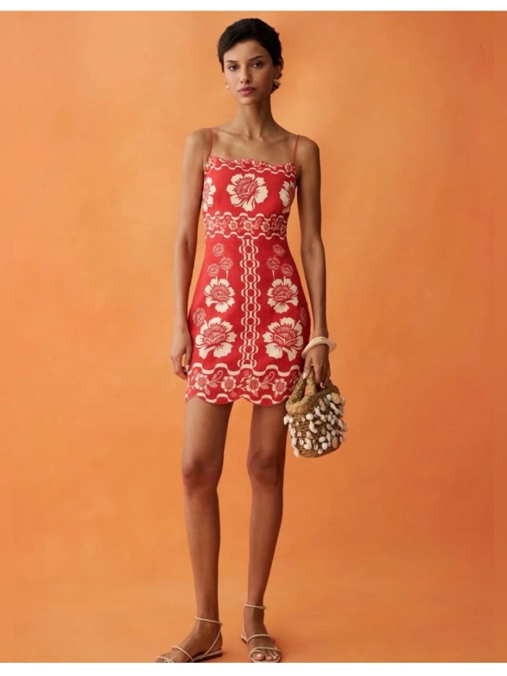 NWT Anaya Few Moda Toni Dress Copacabana Sunset Size M Linen